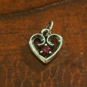 James Avery Remembrance Heart Birthstone Charm - Ruby (July), Retails $200 925